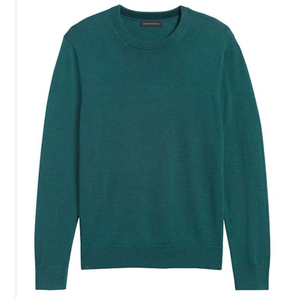Banana Republic 100% merino wool teal crewneck sweater xs